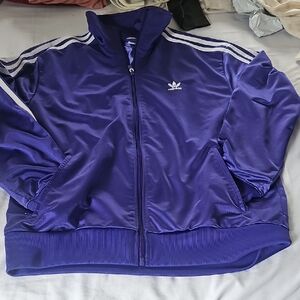 Adidas Royal Blue Track Jacket with White Stripes